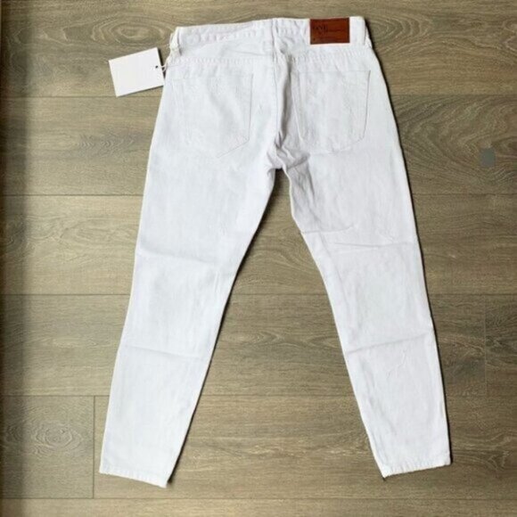 Revolve One Teaspoon White Freebirds Skinny Jeans Denim Ankle Zip lowrise Sz 26 - Picture 15 of 16